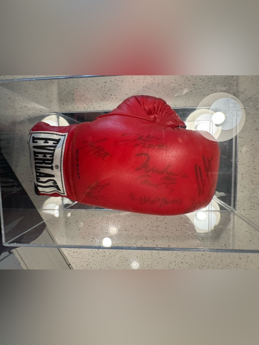 Manny Pacquiao, Juan Manuel Marquez & Freddie Roach Signed Red LH Leather Boxing